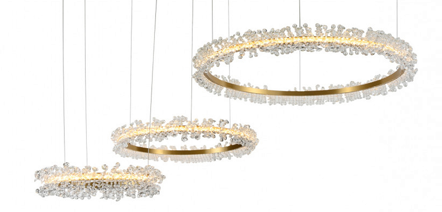 Люстра Crystal round chandelier 3 кольца Латунь Люстра Crystal round chandelier 3 кольца Латунь - Loft-Concept в Рязани