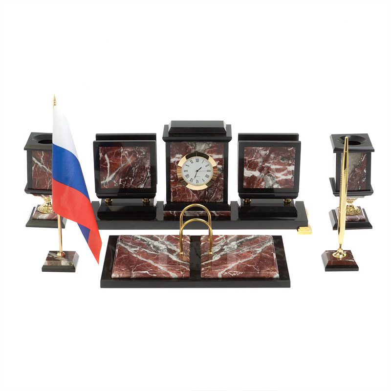 Настольный письменный набор из креноида и змеевика на бронзовых ножках Marble Accessory Золотой Черный Креноид Настольный письменный набор из креноида и змеевика на бронзовых ножках Marble Accessory Золотой Черный Креноид в Рязани | Loft Concept