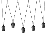 Подвесной светильник черными плафонами на длинных пересекающихся тросах Construction варинант исполнения - 1 | Loft Concept в Рязани