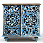 Комод с резным фасадом Blue Carved Chest of Drawers варинант исполнения - 1 | Loft Concept в Рязани