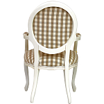 Стул с подлокотниками и круглой спинкой  Checkered Upholstery Chair обивка в клетку варинант исполнения - 4 | Loft Concept в Рязани