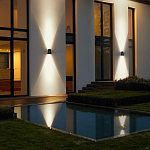 Уличный настенный светильник светодиодный конусообразной формы черного цвета из металла Urban Minimalist варинант исполнения - 6 | Loft Concept в Рязани