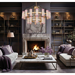 Люстра двухъярусная круглая с текстурными цилиндрическими плафонами Glimpse варинант исполнения - 5 | Loft Concept в Рязани