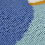 Плед из хлопка синего цвета с абстрактным принтом Elysian Flow Ocean варинант исполнения - 3 | Loft Concept в Рязани