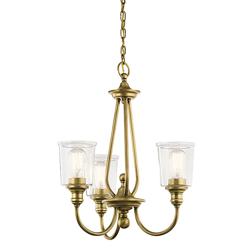 Люстра с прозрачными плафонами из пузырчатого стекла Kichler Латунь Прозрачное Стекло Никель в Рязани | Loft Concept 