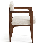 Кресло обеденное Alcove White Boucle из массива ореха варинант исполнения - 3 | Loft Concept в Рязани