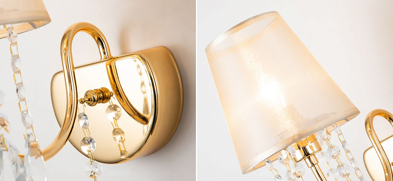 Бра золотого цвета с хрустальным декором Dainty Light Бра золотого цвета с хрустальным декором Dainty Light - Loft-Concept в Рязани