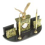 Настольный письменный набор из змеевика и бронзы с декором в виде орла Successful Leader варинант исполнения - 2 | Loft Concept в Рязани