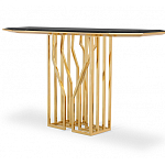 Консоль с чёрной столешницей и золотым фигурным основанием Cosmo варинант исполнения - 2 | Loft Concept в Рязани