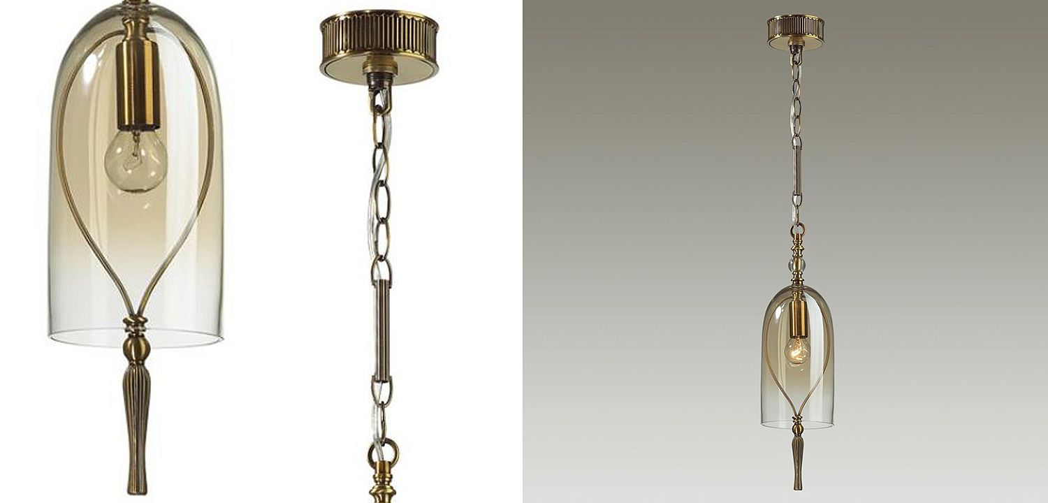 Подвесной светильник Glass Dome Bronze 12 Подвесной светильник Glass Dome Bronze 12 - Loft-Concept в Рязани
