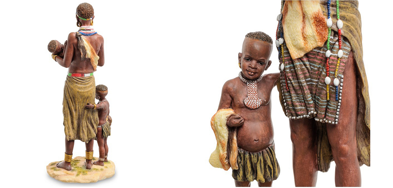 Статуэтка African woman with children Статуэтка African woman with children - Loft-Concept в Рязани