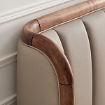 Кровать двуспальная с мягким изголовьем Moon Walnut Bed варинант исполнения - 7 | Loft Concept в Рязани