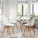 Стул с основой из пластика и мягким сиденьем Arvika White варинант исполнения - 8 | Loft Concept в Рязани