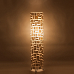 Торшер из перламутра на металлическом каркасе Indonesian Cylinder варинант исполнения - 5 | Loft Concept в Рязани
