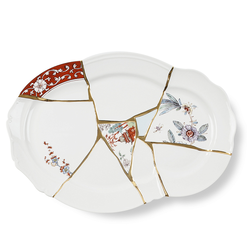 Блюдо Seletti Kintsugi Белый Золотой Мульти Блюдо Seletti Kintsugi Белый Золотой Мульти в Рязани | Loft Concept
