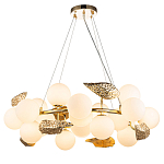 Люстра круглая на золотистом каркасе с белыми стеклянными плафонами Zest of Light варинант исполнения - 1 | Loft Concept в Рязани