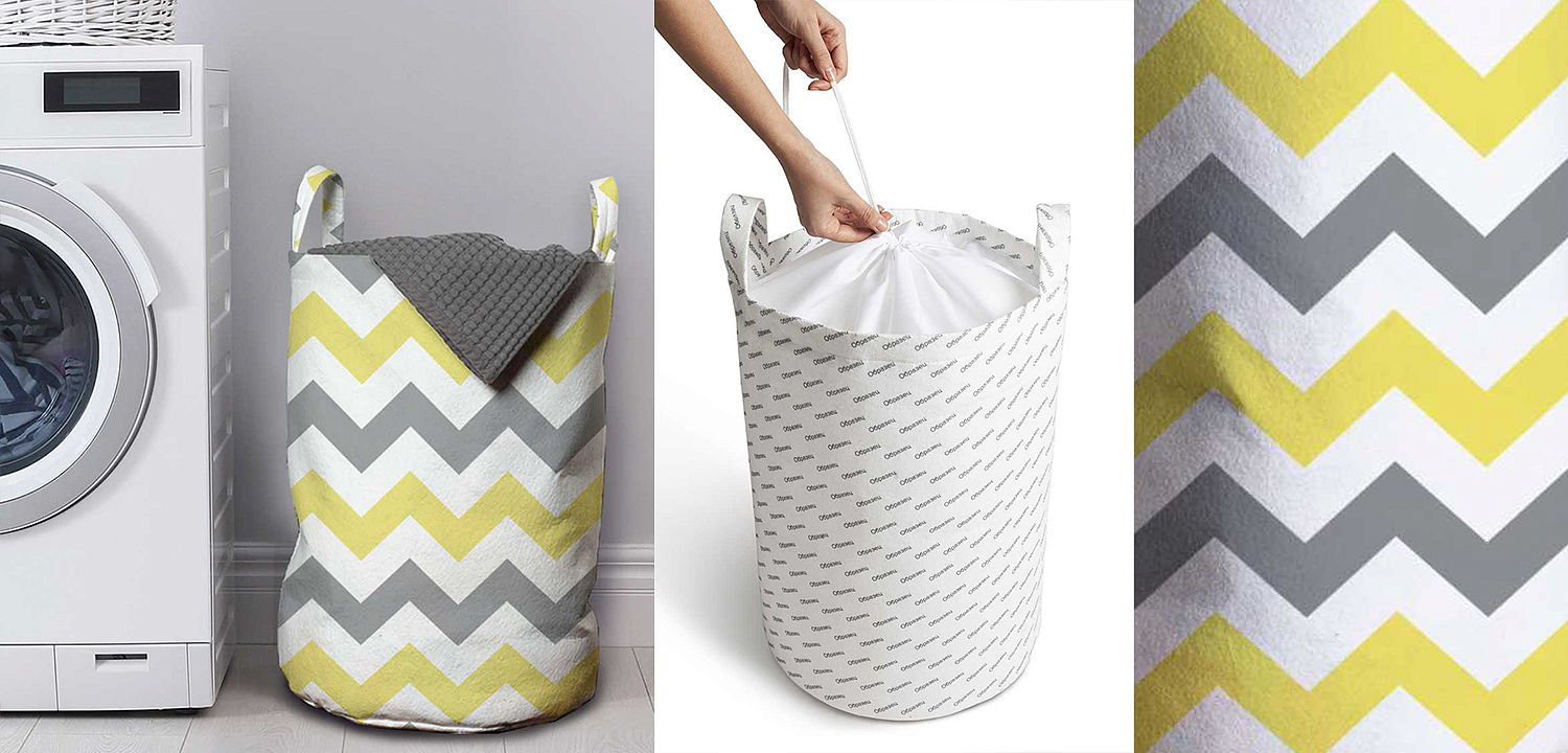 Корзина Mustard and Gray Chevron II Basket Корзина Mustard and Gray Chevron II Basket - Loft-Concept в Рязани