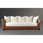 Элитарный современный диван Birmingham с кожаной спинкой варинант исполнения - 1 | Loft Concept в Рязани