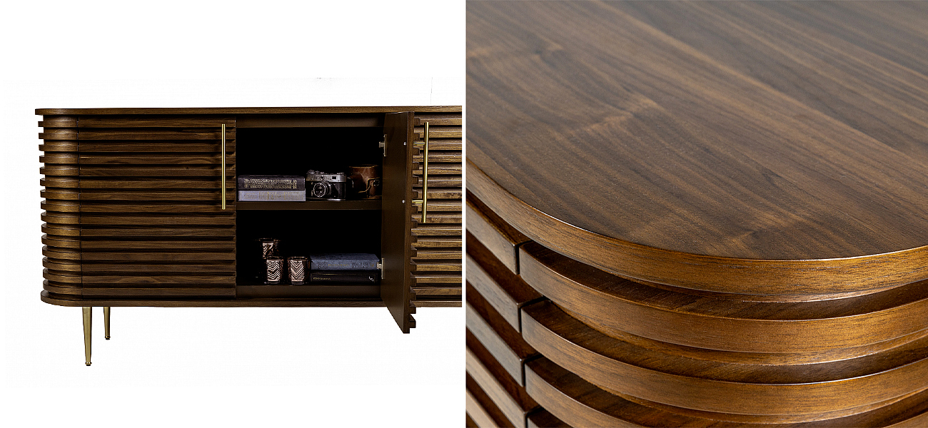 Комод Wooden Rails Шпон Орех Комод Wooden Rails Шпон Орех - Loft-Concept в Рязани