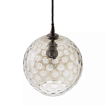 Подвесной светильник с плафоном в форме шара из стекла с рельефным узором Glass Pattern Lamp варинант исполнения - 1 | Loft Concept в Рязани