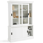 Витрина с раздвижными дверцами Wells Glass Showcase White варинант исполнения - 4 | Loft Concept в Рязани