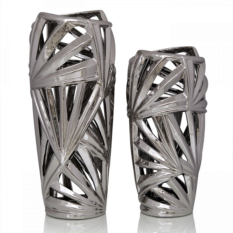 Ваза Palm Leaves Silver Серебряный Ваза Palm Leaves Silver Серебряный в Рязани | Loft Concept