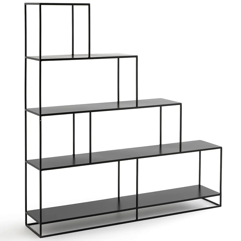 Ступенчатый стеллаж Menzie Steps Metal Rack Black Черный Ступенчатый стеллаж Menzie Steps Metal Rack Black Черный в Рязани | Loft Concept