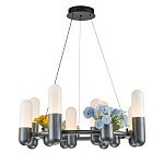 Люстра круглая серая с 8-ю светодиодными лампами Generosity варинант исполнения - 1 | Loft Concept в Рязани