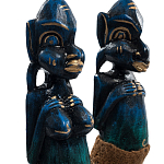 Комплект из 2-х деревянных статуэток Asmat Statuettes Dark Blue варинант исполнения - 3 | Loft Concept в Рязани
