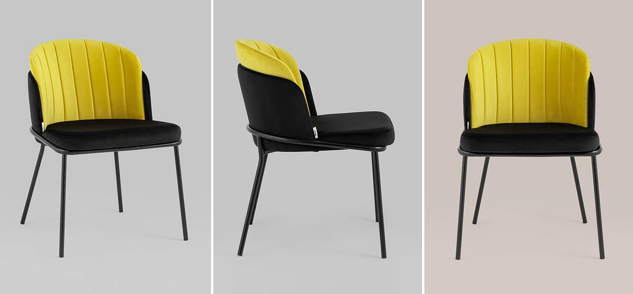 Стул Penelope Chair Желтый Цвет Металлические Ножки Стул Penelope Chair Желтый Цвет Металлические Ножки - Loft-Concept в Рязани