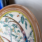 Стул из массива бука бежевый с изображением птиц и цветов Beige Green Chinoiserie Birds Garden Chair варинант исполнения - 3 | Loft Concept в Рязани