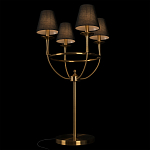 Настольная лампа на металлическом основании бронзового цвета с 4-мя черными конусовидными абажурами Dignity варинант исполнения - 4 | Loft Concept в Рязани