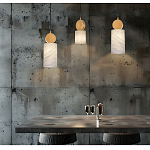 Подвесной светильник светодиодный с цилиндрическим плафоном Stone Helios варинант исполнения - 2 | Loft Concept в Рязани