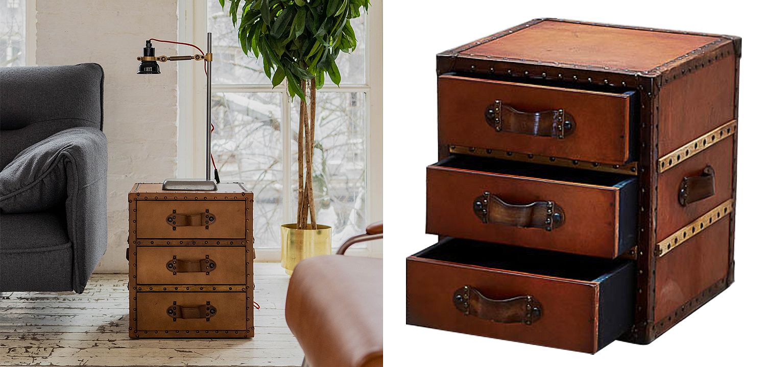 Тумба Vintage Chest Brown Loft Nightstand Тумба Vintage Chest Brown Loft Nightstand - Loft-Concept в Рязани