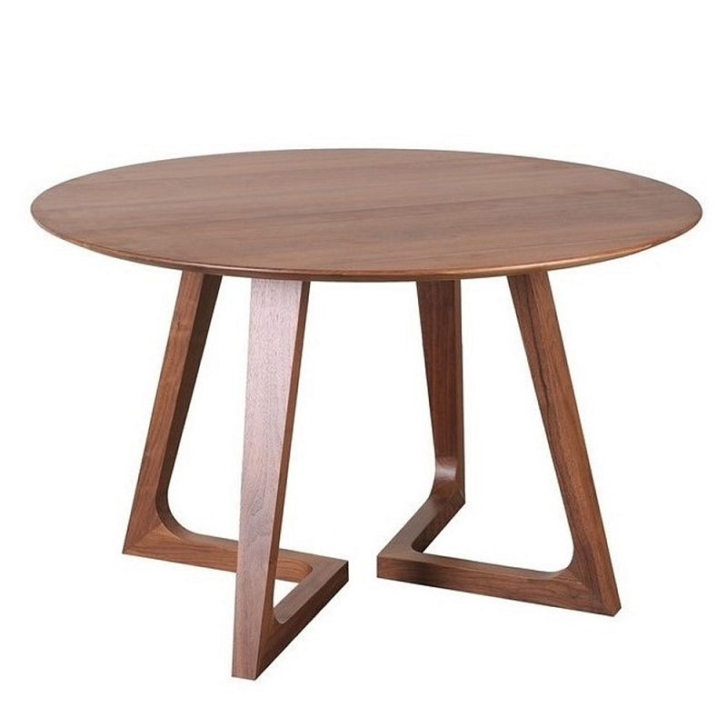 Обеденный стол круглый с изогнутыми ножками Godenza Round V Table Ясень Обеденный стол круглый с изогнутыми ножками Godenza Round V Table Ясень в Рязани | Loft Concept