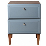 Тумба прикроватная серая из массива бука с 2-мя ящиками Wenge Light варинант исполнения - 2 | Loft Concept в Рязани