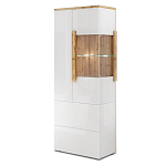 Шкаф-витрина с ящиками и 2-мя дверками с белым глянцевым фасадом Grace of Furniture варинант исполнения - 2 | Loft Concept в Рязани