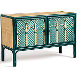 Комод для посуды из ротанга Felice Rattan Green варинант исполнения - 2 | Loft Concept в Рязани