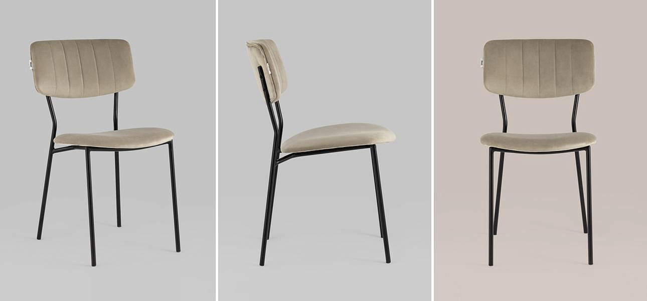 Стул Singer Chair без подлокотника Бежевый Велюр Стул Singer Chair без подлокотника Бежевый Велюр - Loft-Concept в Рязани