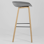 Барный стул на ножках из натурального дерева Boras Grey варинант исполнения - 2 | Loft Concept в Рязани