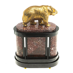 Часы настольные бронзовые с декором в виде медведя Bear Stone Clock варинант исполнения - 7 | Loft Concept в Рязани