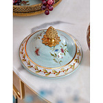 Шкатулка с крышкой из голубого фарфора с риунком птиц и цветов Blue Garden варинант исполнения - 5 | Loft Concept в Рязани