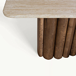 Консоль с овальной столешницей и фактурным деревянным основанием Enzo варинант исполнения - 3 | Loft Concept в Рязани