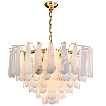 Люстра с мраморными подвесками в форме капель Marble square варинант исполнения - 1 | Loft Concept в Рязани