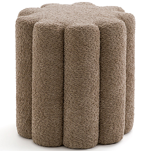 Пуф с обивкой из ткани букле Flo Brown Pouf