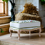 Банкетка золотистая из натурального бука с изображением птиц и цветов Blooming Birds варинант исполнения - 2 | Loft Concept в Рязани