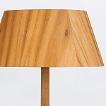 Настольная лампа со скошенным конусовидным абажуром и фигурной ножкой в цвете тик Accord Lighting варинант исполнения - 4 | Loft Concept в Рязани