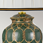 Настольная лампа с керамическим основанием с золотистым решетчатым узором и белым плиссированным абажуром Elstead Lighting варинант исполнения - 3 | Loft Concept в Рязани