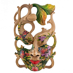 Маска деревянная резная расписная Tropical Paradise варинант исполнения - 2 | Loft Concept в Рязани