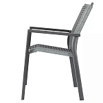 Стул темно-серый с высокой плетеной спинкой и сиденьем Braided Strength варинант исполнения - 5 | Loft Concept в Рязани